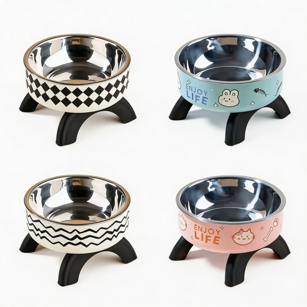 Elevated Stainless Steel Pet Bowl with Anti-Slip Base