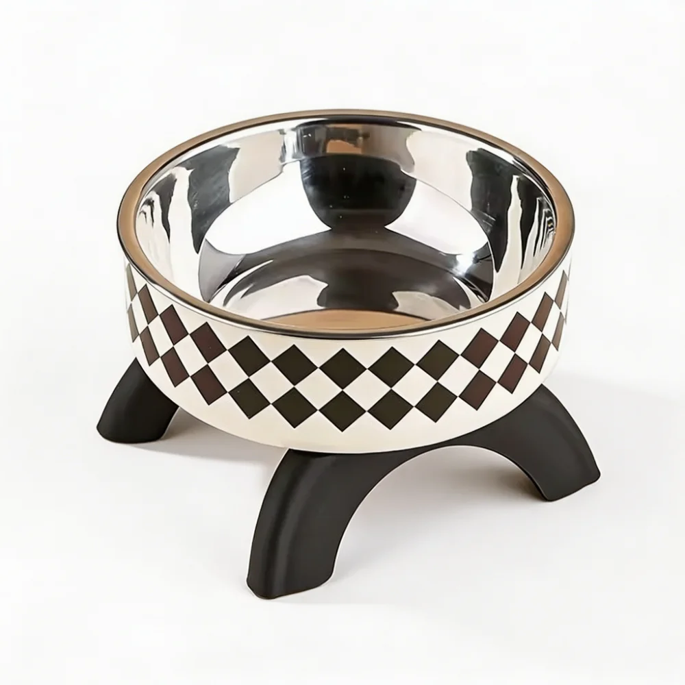 Elevated Stainless Steel Pet Bowl with Anti-Slip Base