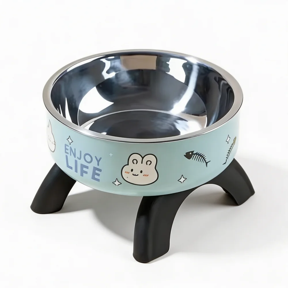 Elevated Stainless Steel Pet Bowl with Anti-Slip Base