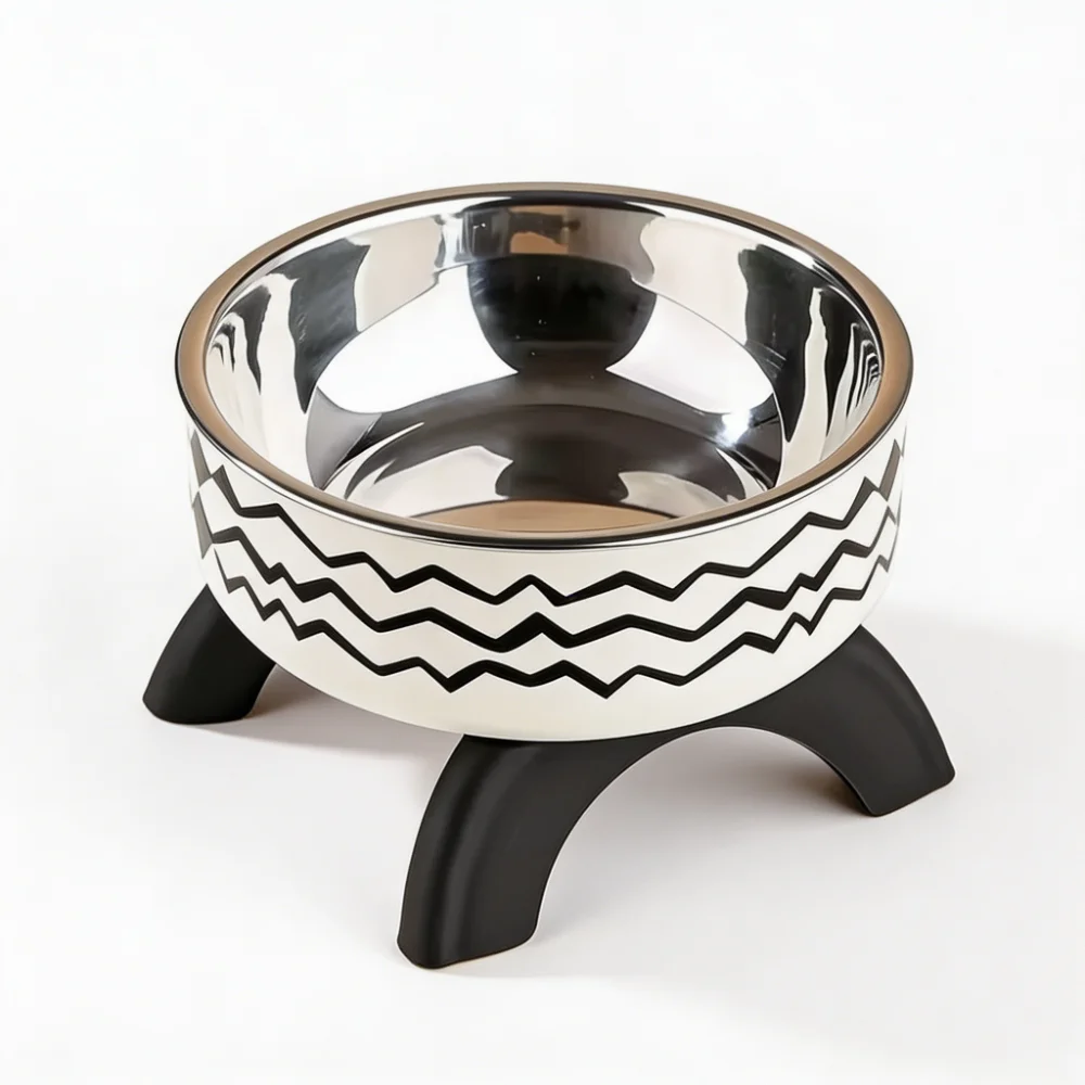Elevated Stainless Steel Pet Bowl with Anti-Slip Base