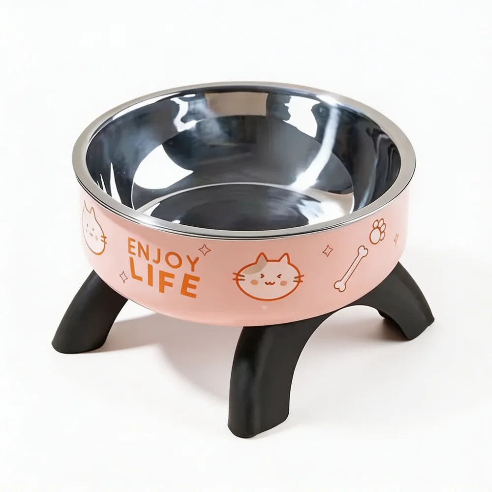 Elevated Stainless Steel Pet Bowl with Anti-Slip Base