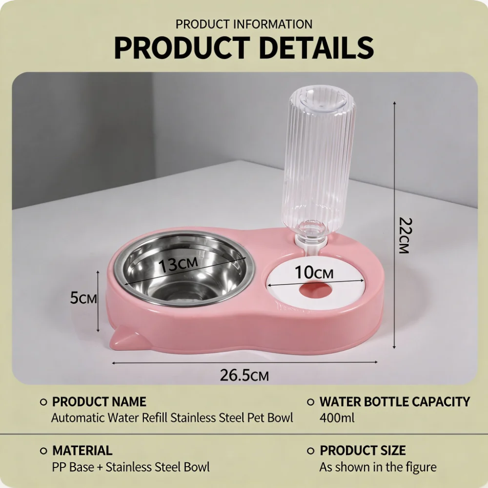 Gravity Auto-Refill Pet Water and Food Bowl Set