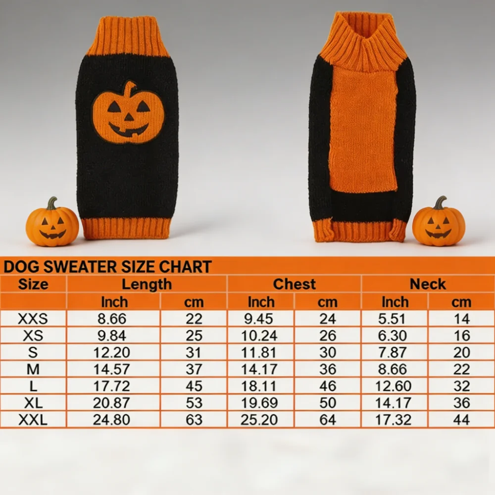 Skull Jacquard and Pumpkin Embroidery Knit Pullover