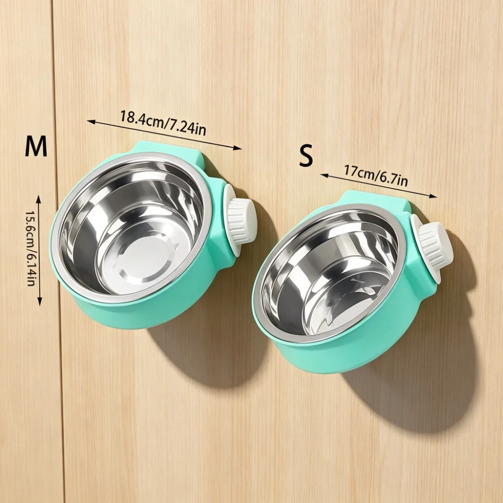 Hanging Cage Pet Bowl with Stainless Steel Inner Bowl