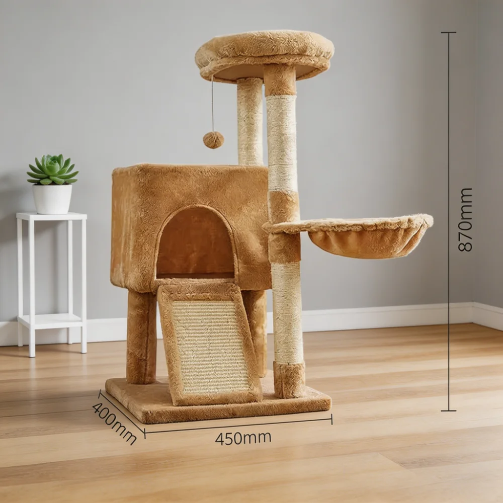Multi-Function Sisal Cat Tree with Cat Condo
