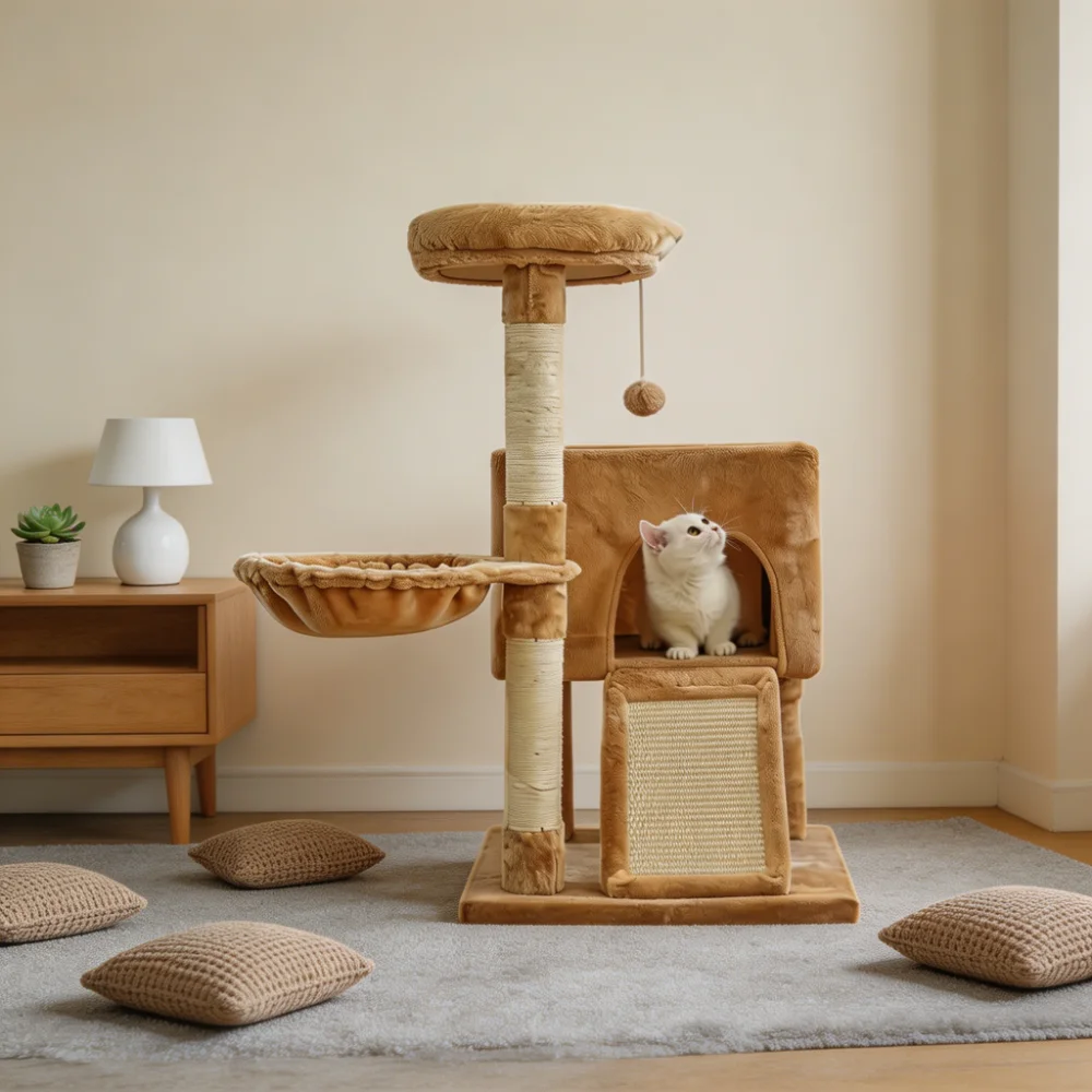 Multi-Function Sisal Cat Tree with Cat Condo