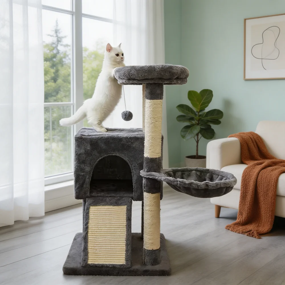 Multi-Function Sisal Cat Tree with Cat Condo