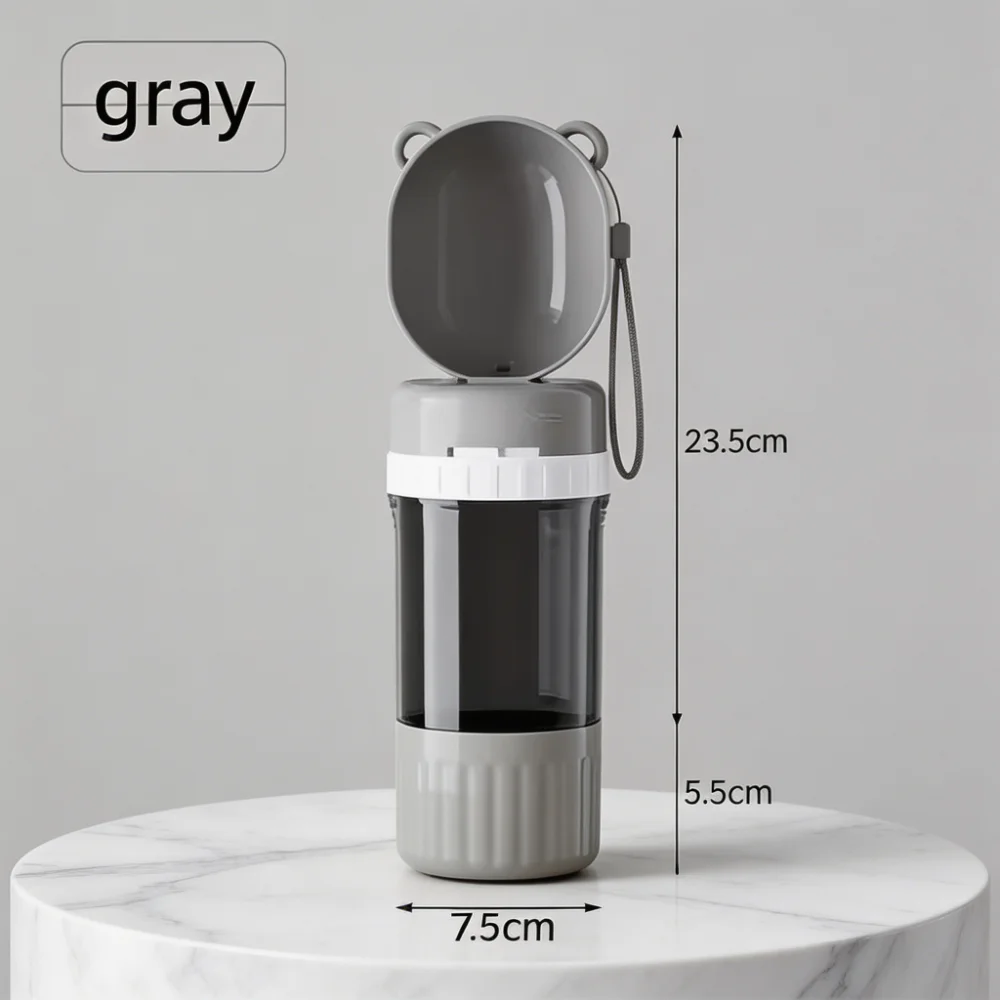 2-in-1 Portable Pet Water Bottle and Food Container