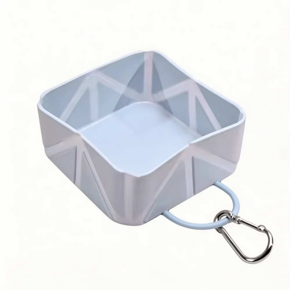 Collapsible Silicone Pet Bowl with Carabiner Clip