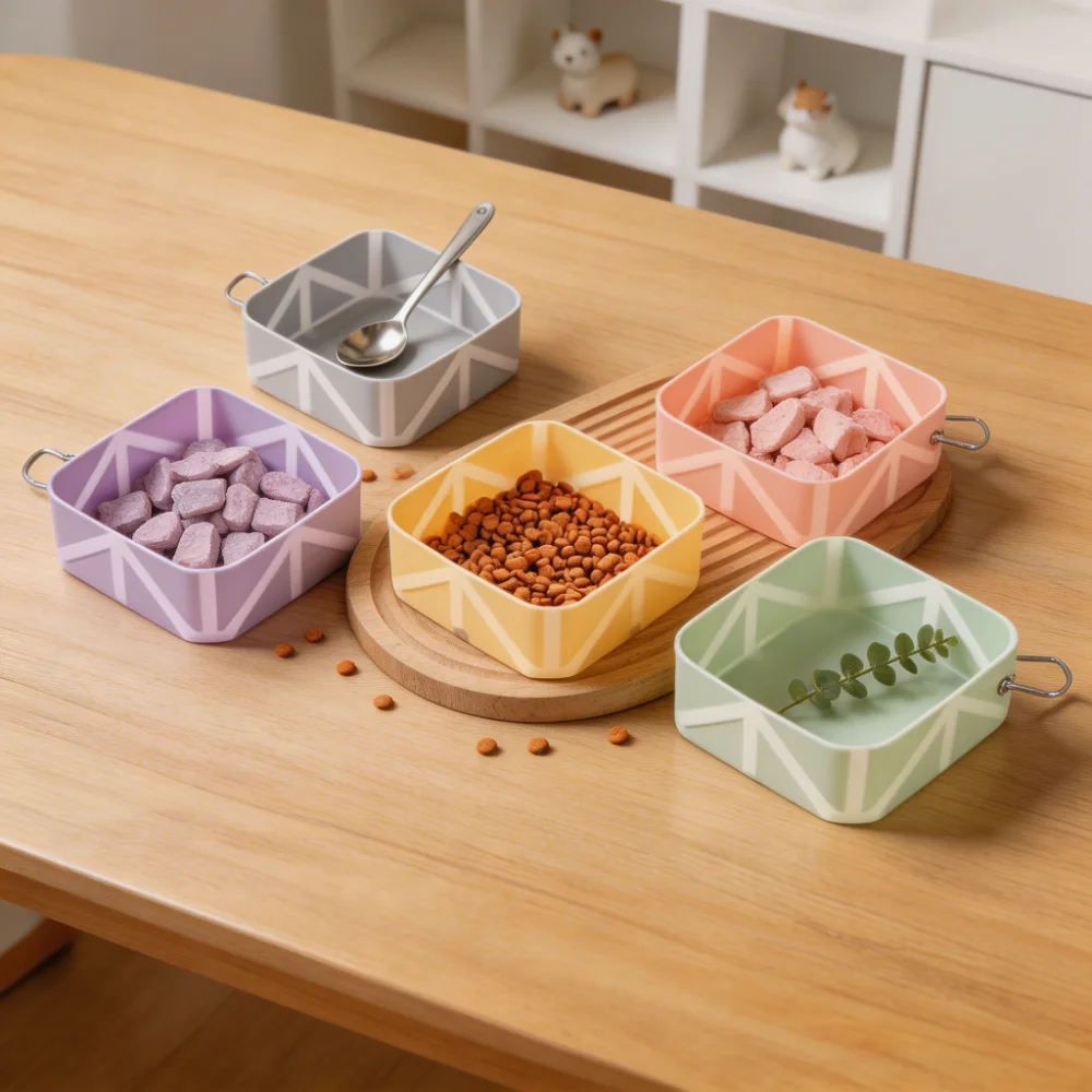 Collapsible Silicone Pet Bowl with Carabiner Clip