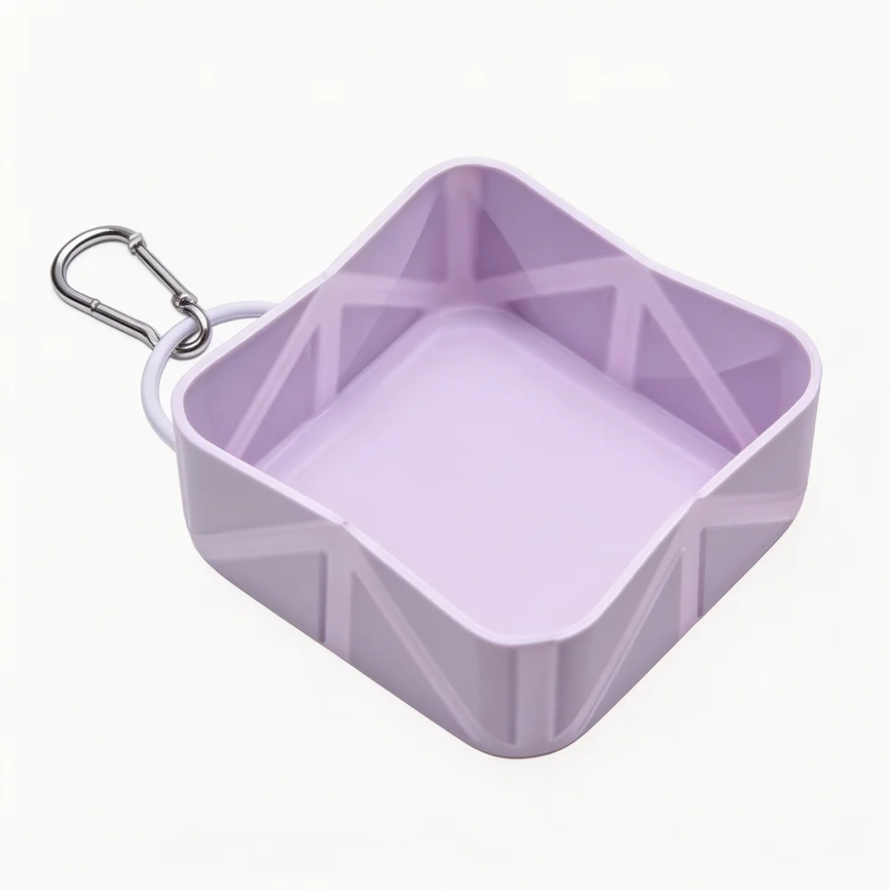 Collapsible Silicone Pet Bowl with Carabiner Clip