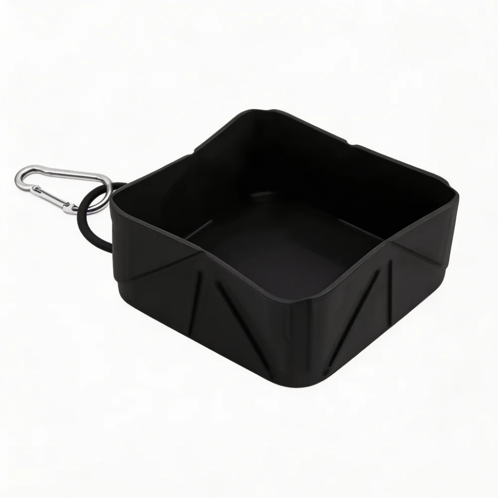 Collapsible Silicone Pet Bowl with Carabiner Clip