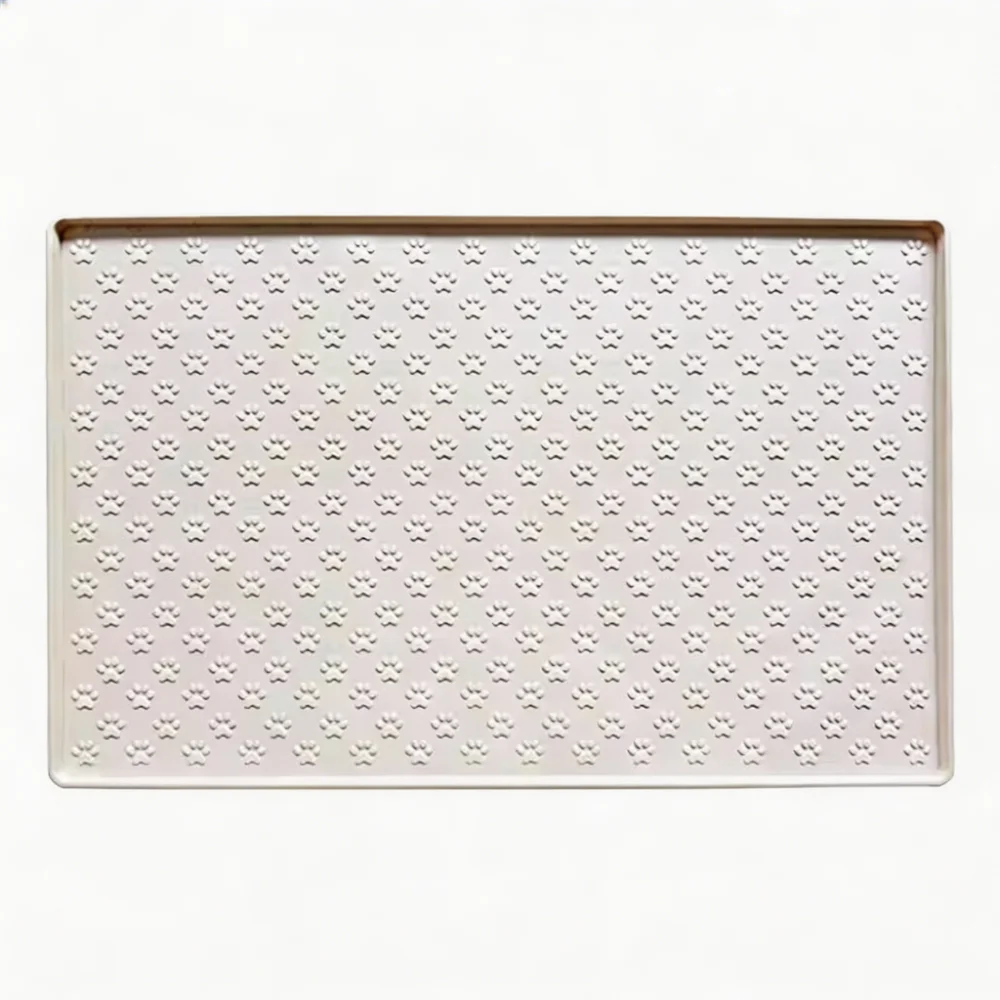 Silicone Pet Feeding Mat with Raised Edges Non-Slip Paw Print Surface