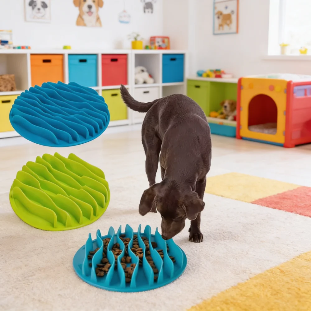 Silicone Wave Maze Slow Feeder Lick Mat for Dogs & Cats