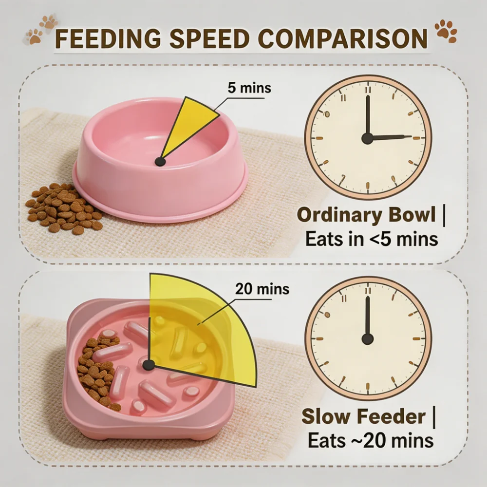 Slow Feeder Dog Cat Bowl with Maze Design