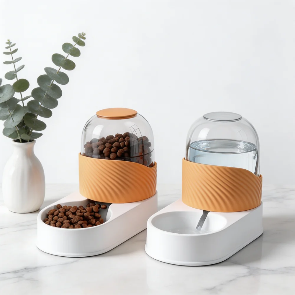 3.8L Whale Series Gravity Pet Feeder and Water Dispenser Set
